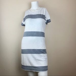 Lou & Grey thick striped dress grey white size XS